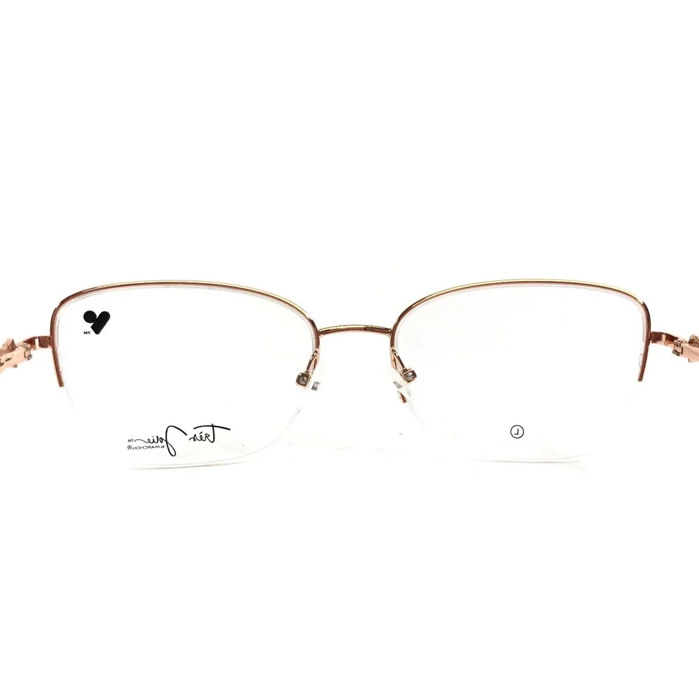 Tres Jolie Eyeglasses Frames 200 770 Rose Gold Cat Eye Half Rim 55-18-140